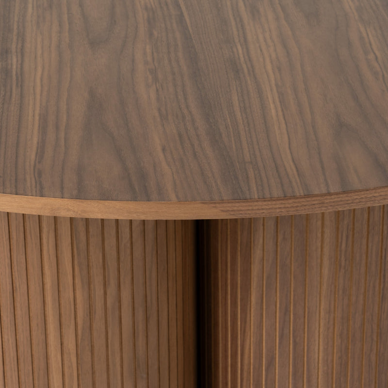 Depew - Mid-Century Modern Walnut Round Dining Table — view 3