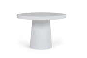 Desoto - Modern White Concrete Round Dining Table — view 2