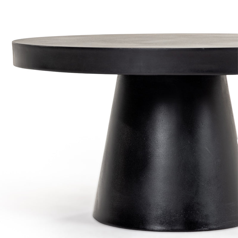Desoto - Modern Black Concrete Round Coffee Table — view 3