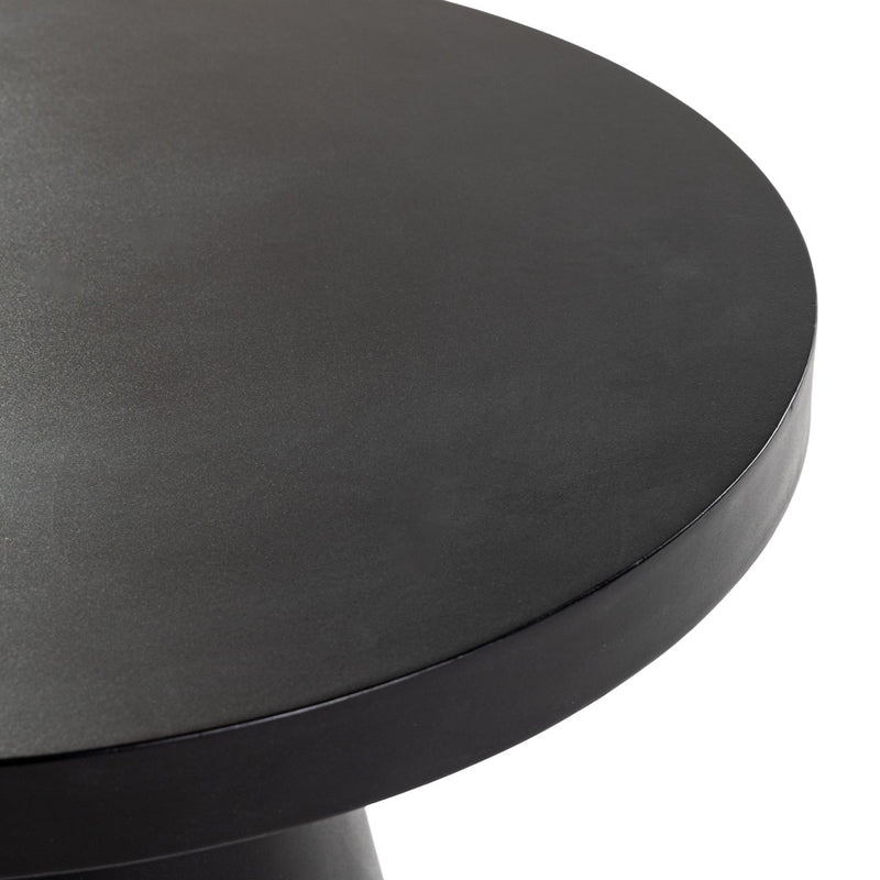 Desoto - Modern Black Concrete Round Coffee Table — view 4