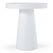 Desoto - Modern White Concrete Round End Table — view 5