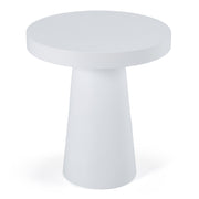 Desoto - Modern White Concrete Round End Table — view 2