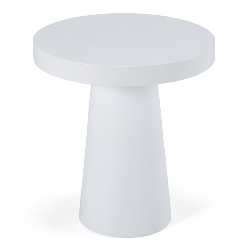 Desoto - Modern White Concrete Round End Table — view 2