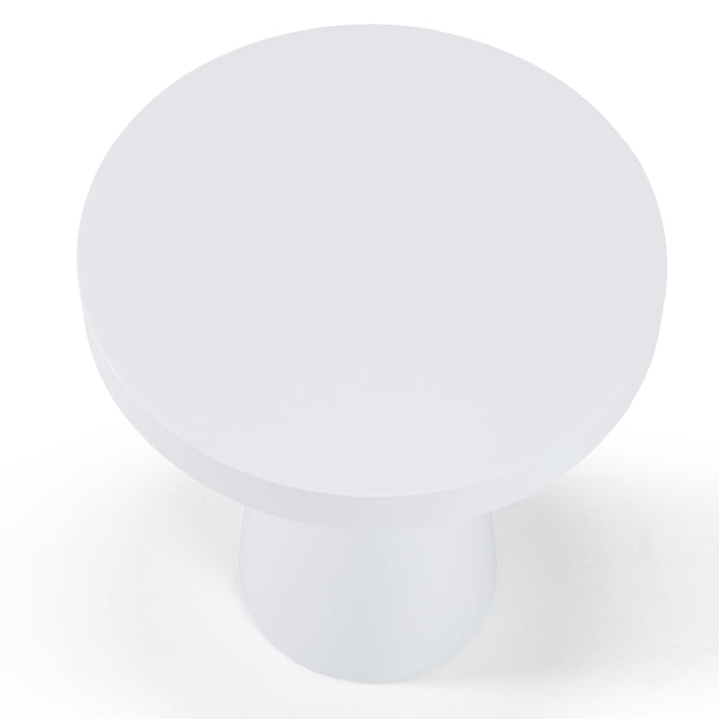 Desoto - Modern White Concrete Round End Table — view 3
