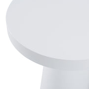 Desoto - Modern White Concrete Round End Table — view 4