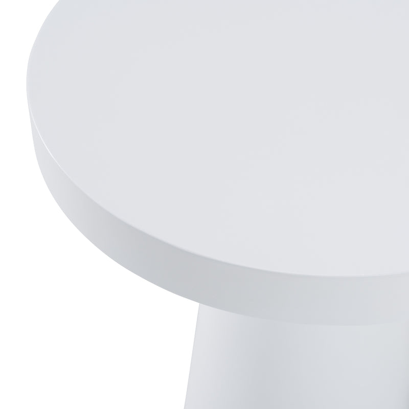 Desoto - Modern White Concrete Round End Table — view 4