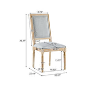 French Country Style Dining Chair With Upholstered Seating And Fluted Legs - R&R Furniture Gallery (Fountain Valley, CA)
