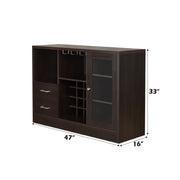 Hazen - 33" Wine Cabinet - Espresso - R&R Furniture Gallery (Fountain Valley, CA)