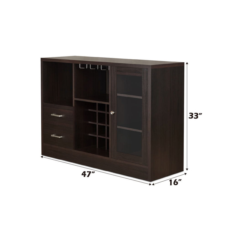 Hazen - 33" Wine Cabinet - Espresso - R&R Furniture Gallery (Fountain Valley, CA)
