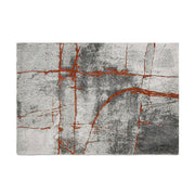 Quarry - 5' X 6.5' Abstract Area Rug - Gray / Orange - R&R Furniture Gallery (Fountain Valley, CA)