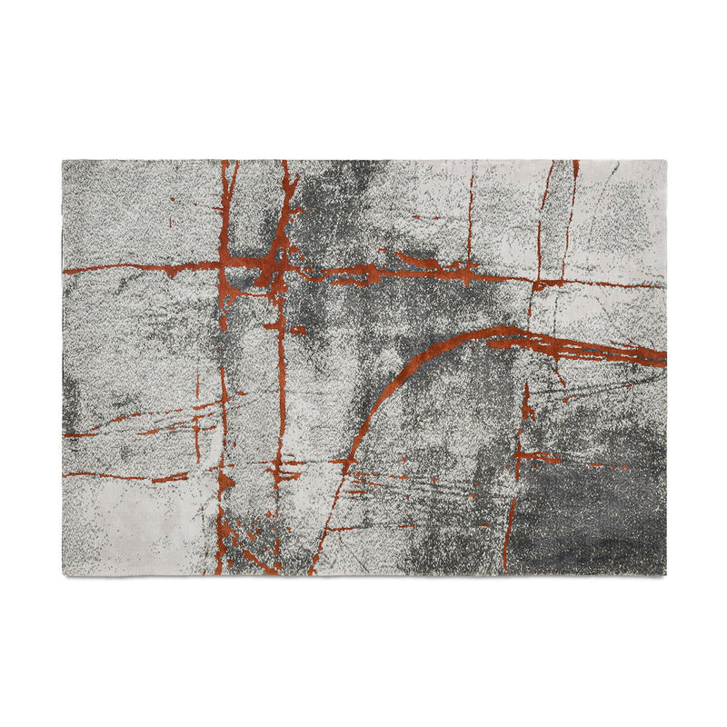 Quarry - 5' X 6.5' Abstract Area Rug - Gray / Orange - R&R Furniture Gallery (Fountain Valley, CA)