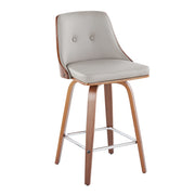 Set of 2 Lumi Source Gianna mid-century modern counter stools with swivel, square footrest, and fixed height design.