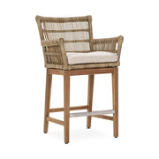 Classic Home Valerie counter height stool with wooden legs and plush upholstered seat, ideal for kitchen or bar area.