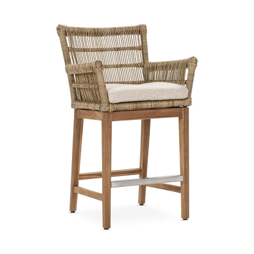 Classic Home Valerie counter height stool with wooden legs and plush upholstered seat, ideal for kitchen or bar area.