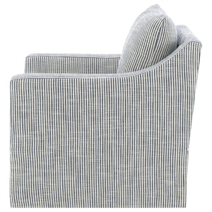 Merced - Upholstered Sloped Arm Accent Swivel Chair With 360 Degree Swivel Base - Gray