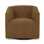 Classic Home Vernon swivel chair with cushioned seat and wooden base, featuring a modern design and neutral upholstery.