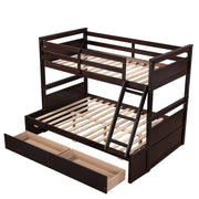 DreamHaus bunk bed with built-in storage drawers and safety rail, featuring a sturdy wooden frame in a modern design.