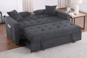 Cody II - Convertible Sleeper Loveseat With Cup Holder, Charging Ports and Pocket - Dark Gray - R&R Furniture Gallery (Fountain Valley, CA)