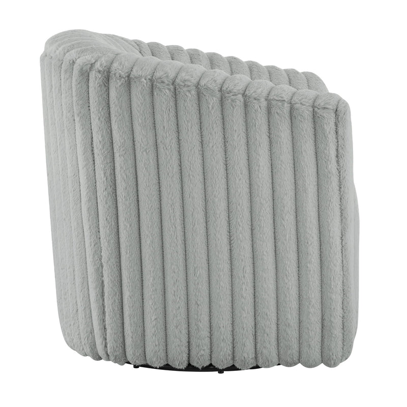 Alexa - Barrel Swivel Chair - Gray - R&R Furniture Gallery (Fountain Valley, CA)