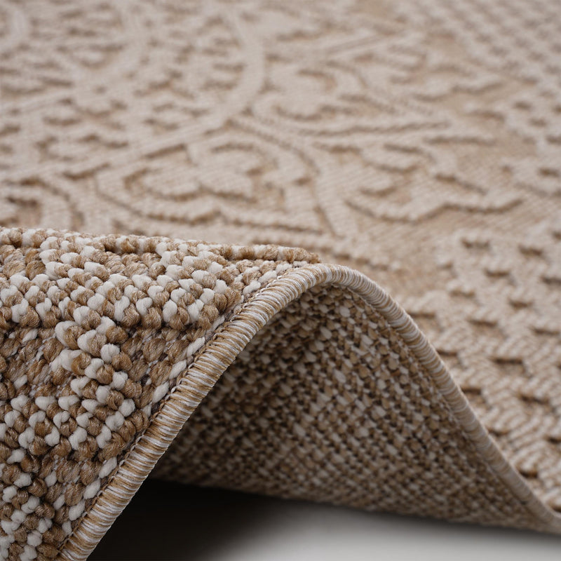 Guros - 8' X 10' Medallion Indoor / Outdoor Area Rug - Beige - R&R Furniture Gallery (Fountain Valley, CA)