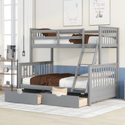 DreamHaus bunk bed with ladders and two storage drawers, featuring a sturdy wooden frame and space-saving design.