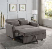 Justine - Convertible Sleeper Loveseat - Brown - R&R Furniture Gallery (Fountain Valley, CA)