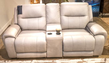 Real Moments - Power Reclining Loveseat With Audio Seating - Ash - R&R Furniture Gallery (Fountain Valley, CA)