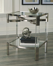 Chaseton - Accent Table - Clear / Silver Finish - R&R Furniture Gallery (Fountain Valley, CA)