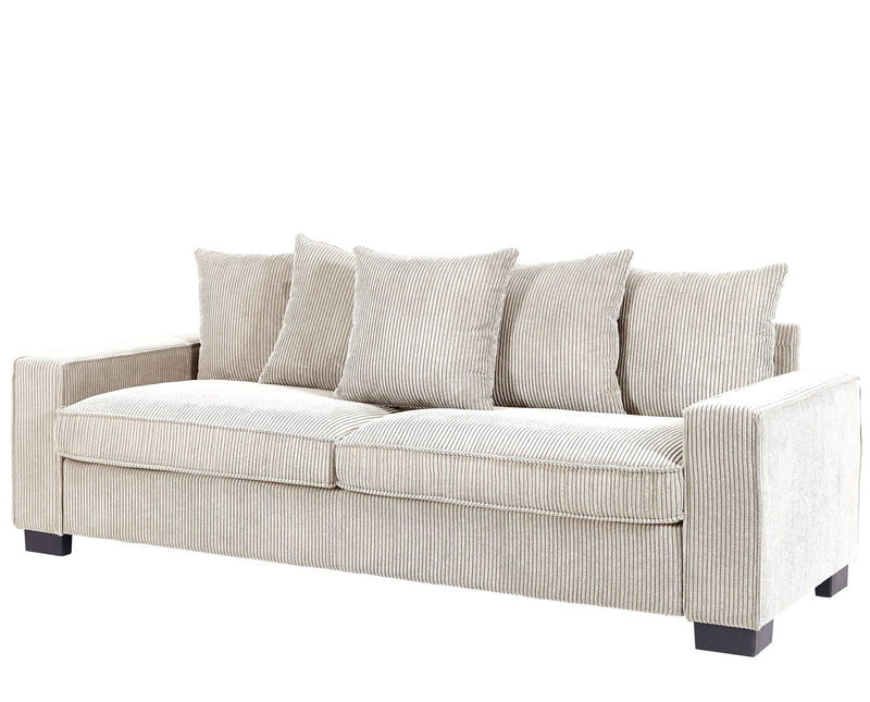 Luxe Sofa With 5 Matching Toss Pillows, Sleek Design, Spacious And Comfortable 3 Seater Couch - R&R Furniture Gallery (Fountain Valley, CA)