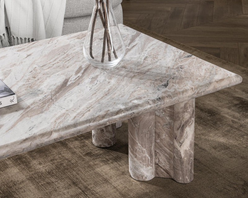 Bowman - Marble Rectangular Coffee Table - Rusty Gray - R&R Furniture Gallery (Fountain Valley, CA)