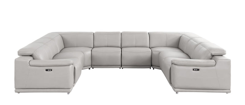 2679 - 8-Piece U-Shaped Power Reclining Sectional In Genuine Leather (4 Recliners)