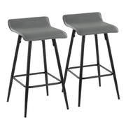 Set of two Lumi Source Ale contemporary fixed height counter stools with sleek modern design and wooden legs.