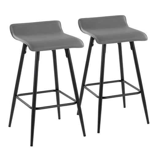 Set of two Lumi Source Ale contemporary fixed height counter stools with sleek modern design and wooden legs.