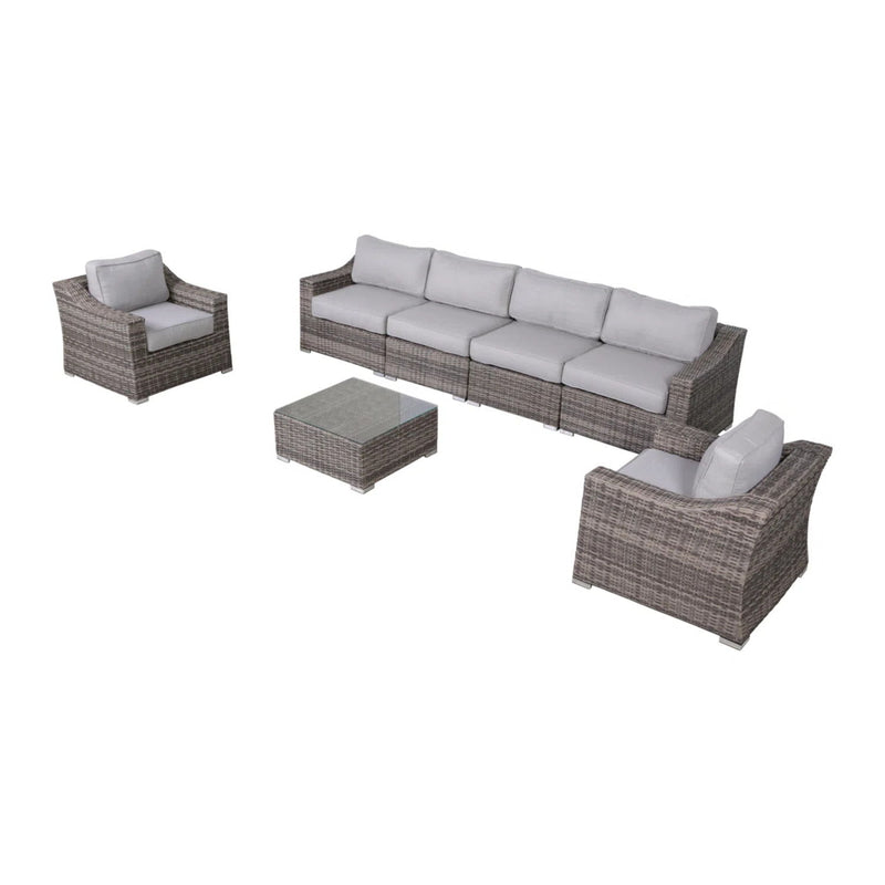 Outdoor Wicker Conversation Set With Cushions, All Weather - R&R Furniture Gallery (Fountain Valley, CA)