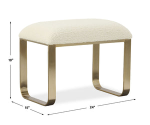 Double U - Small Bench - Gold / White