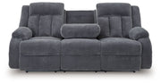 Observation - Reclining Power Sofa With Drop Down Table - Steel - R&R Furniture Gallery (Fountain Valley, CA)