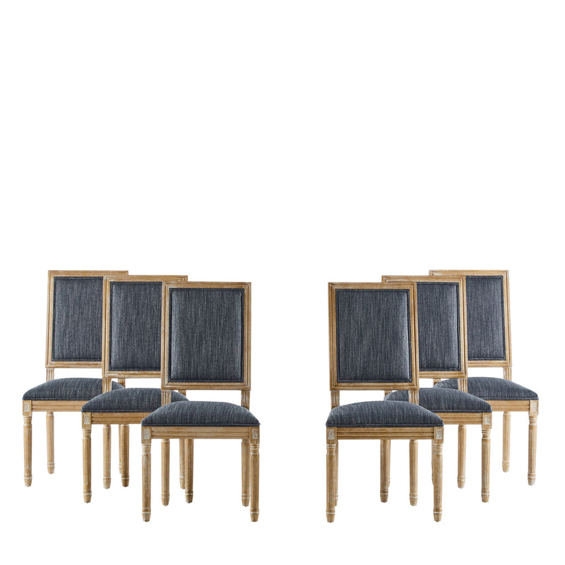 French Country Style Dining Chair With Upholstered Seating And Fluted Legs - R&R Furniture Gallery (Fountain Valley, CA)