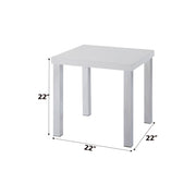 Harta - End Table - White High Gloss & Chrome - R&R Furniture Gallery (Fountain Valley, CA)
