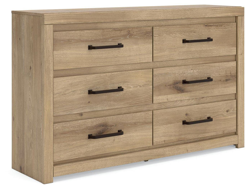 Benchcraft® Brozmont dresser with multiple drawers and sleek wood finish, ideal for bedroom storage and organization.