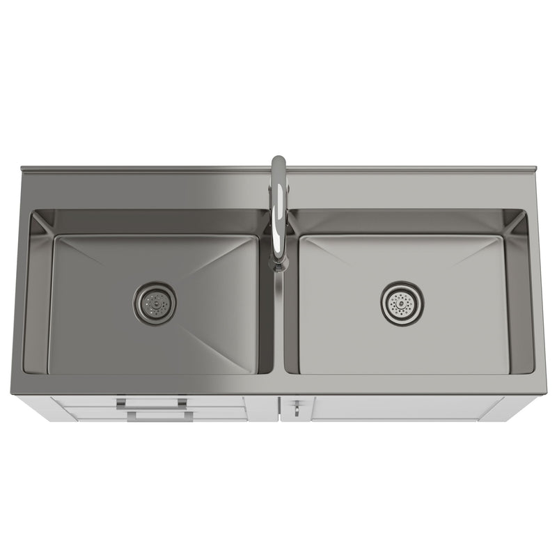 Shaker - Modern Wide Laundry Cabinet With Faucet And Sink - White - R&R Furniture Gallery (Fountain Valley, CA)