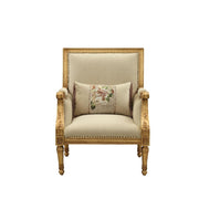Daesha - Chair With Pillow - Tan Flannel & Antique Gold - R&R Furniture Gallery (Fountain Valley, CA)