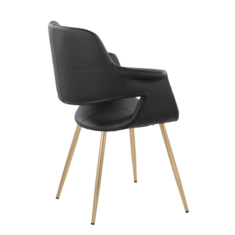 Pair of vintage Glam and Art Deco Lumi Source chairs with sleek curved design and plush upholstery, set of two.