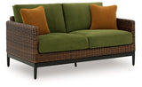 Horizon Hall - Loveseat With Cushion - Brown / Green - R&R Furniture Gallery (Fountain Valley, CA)