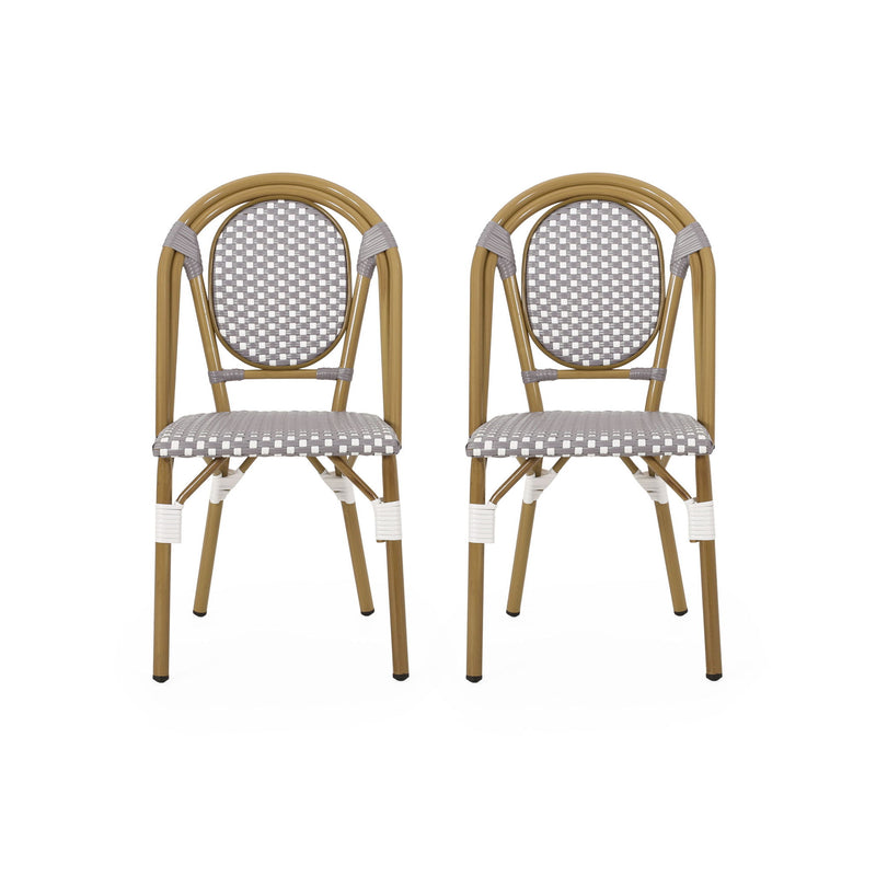 Outdoor Rattan And Aluminum French Bistro Chair Set - R&R Furniture Gallery (Fountain Valley, CA)
