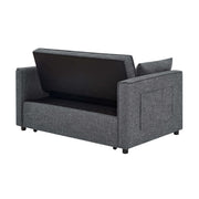 Sienna - Tufted Convertible Sleeper Sofa With Chaise - Gray - R&R Furniture Gallery (Fountain Valley, CA)