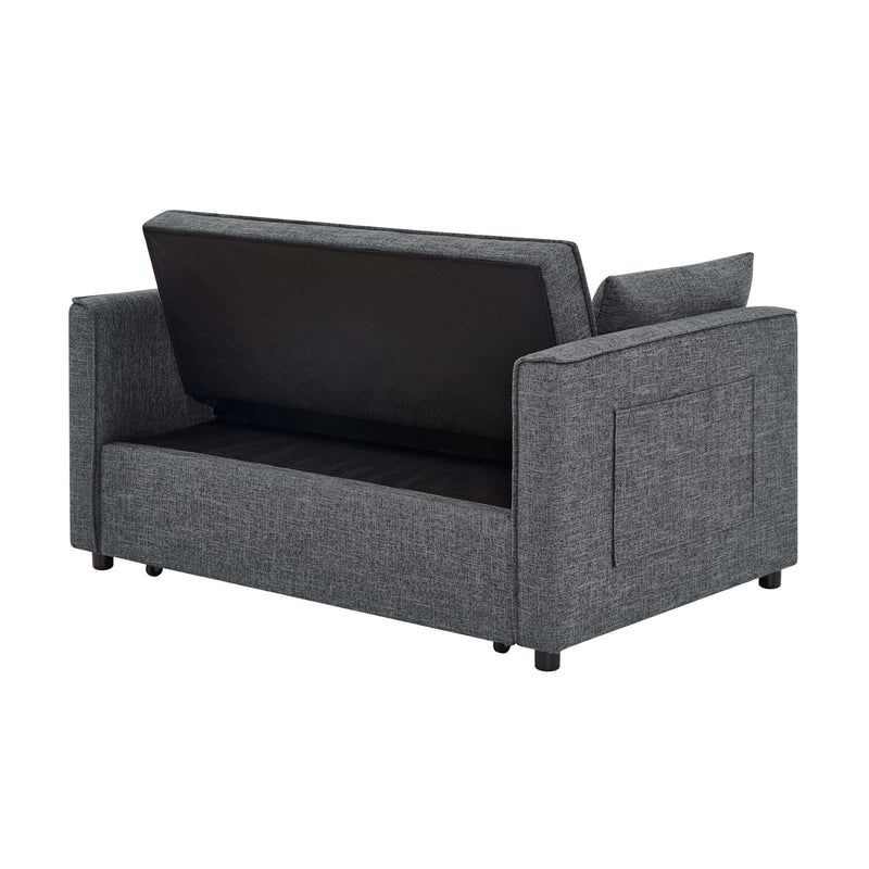 Sienna - Tufted Convertible Sleeper Sofa With Chaise - Gray - R&R Furniture Gallery (Fountain Valley, CA)