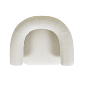 Fuji - Mid Century Modern Barrel Accent Arm Chair - Ivory White - R&R Furniture Gallery (Fountain Valley, CA)