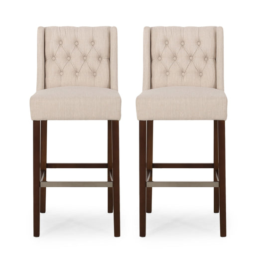 Solstara - Upholstered Dining Barstool With Button Tufted And Wing Back - R&R Furniture Gallery (Fountain Valley, CA)