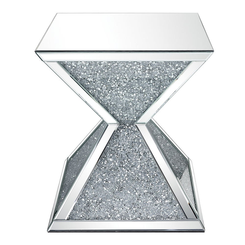Noralie - End Table With Faux Diamonds - Mirrored - R&R Furniture Gallery (Fountain Valley, CA)