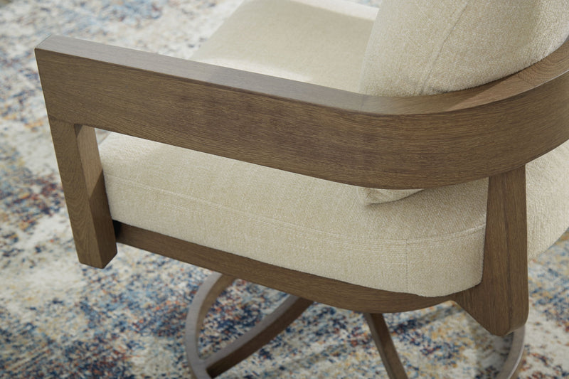 Serene Bay - Swivel Chair With Cushion (Set of 2) - Dark Brown / White - R&R Furniture Gallery (Fountain Valley, CA)